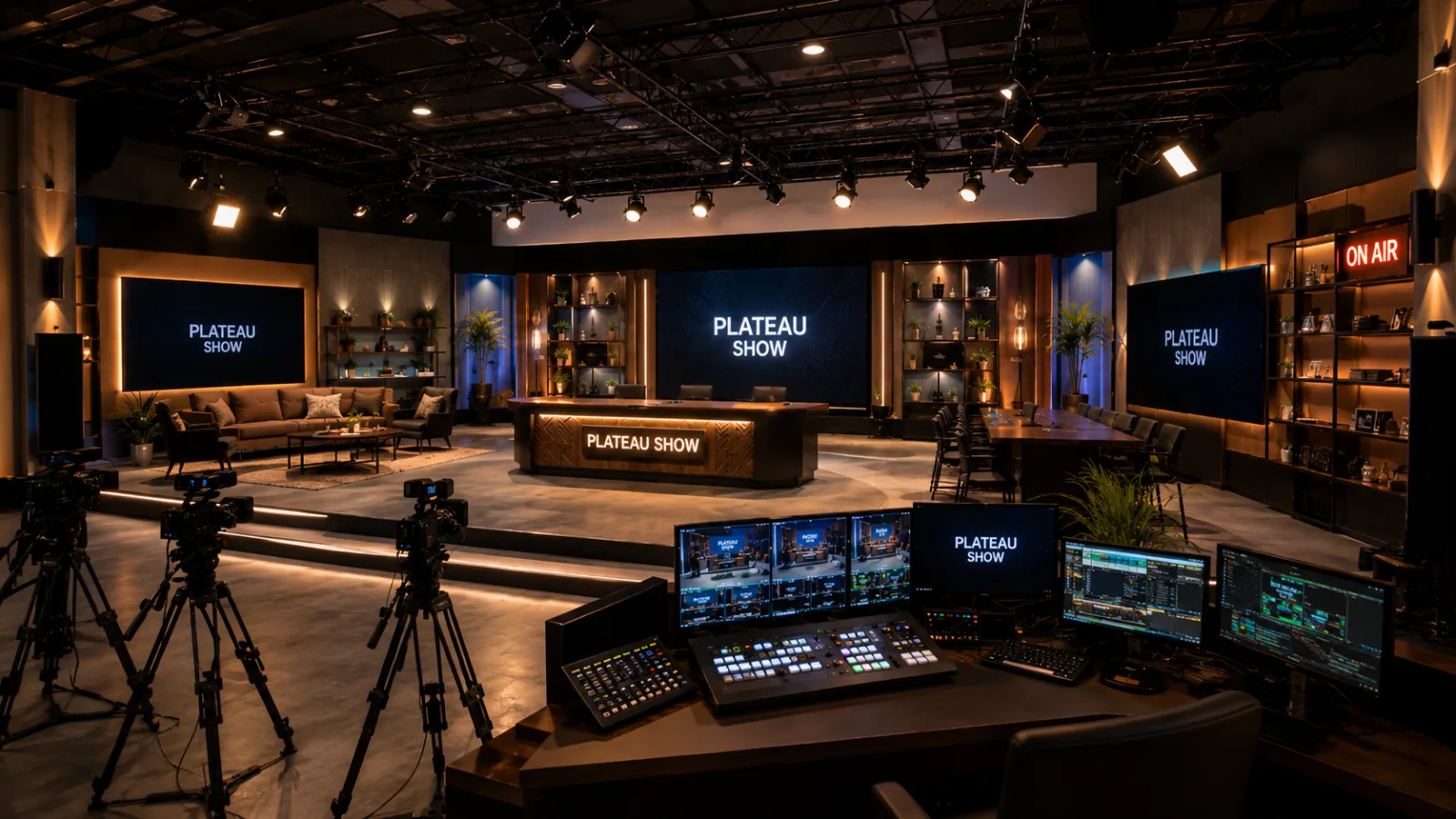 Plateau Show : régie de réalisation multicaméra face au plateau